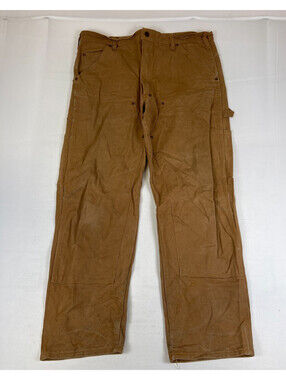Vintage Stan Ray Men 34x28 Brown Cotton Utility Double Front Work Pants USA